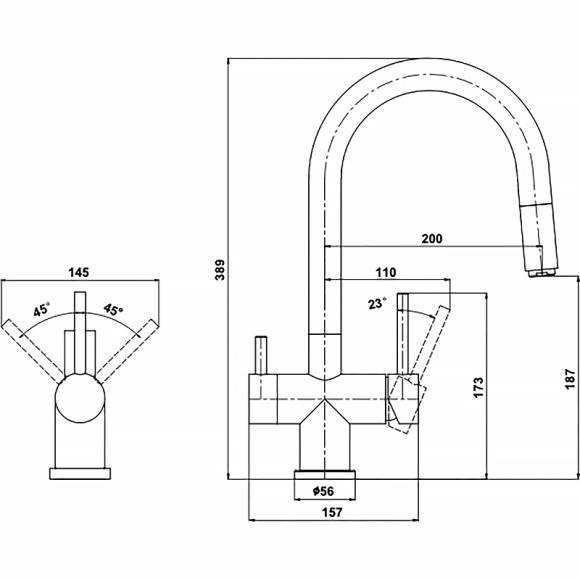 Смеситель для кухни Florentina Клио Fl Ультра 333.13Н.2123.501 Нуар Смеситель для кухни Florentina Клио Fl Ультра 333.13Н.2123.501 Нуар