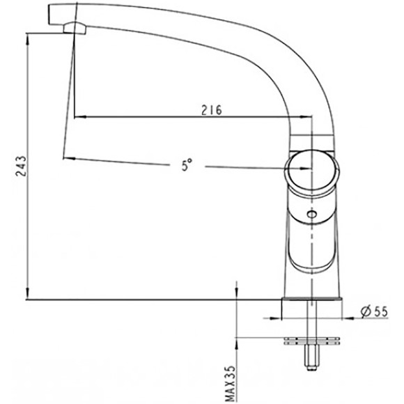 Смеситель для кухни Kaiser Calla 71044 Хром Смеситель для кухни Kaiser Calla 71044 Хром