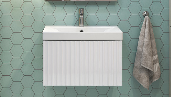 Тумба под раковину Velvex Compo 60 tp.COM.9696.60.1Y подвесная Белая глянцевая