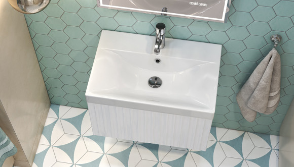 Тумба под раковину Velvex Compo 60 tp.COM.9696.60.1Y подвесная Белая глянцевая