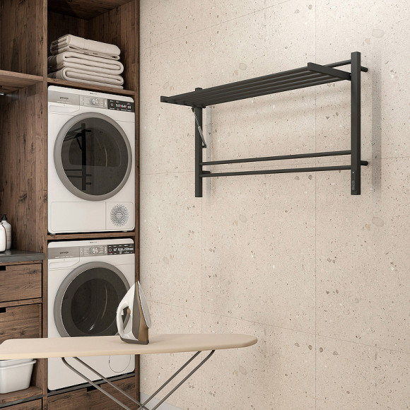 Электрический полотенцесушитель Terminus Горизонт П8 1000х600 4670078543325 с полкой Черный муар