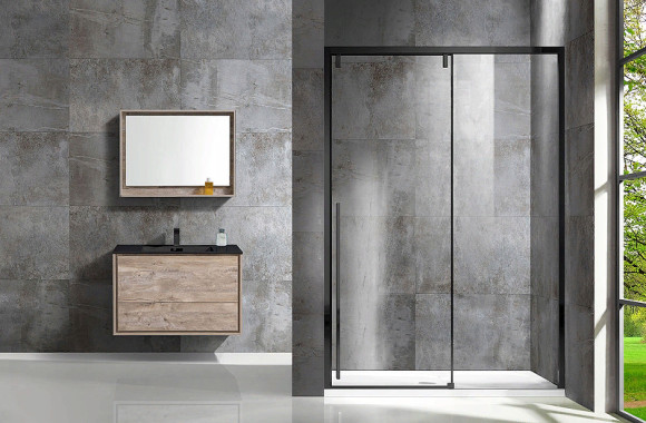 Душевая дверь Vincea Lugano 130 VDS-1L130CLB-1 профиль Черный стекло прозрачное