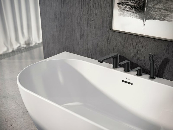 Смеситель на борт ванны Ravak Flat FL 026.20 X070176 Черный матовый Смеситель на борт ванны Ravak Flat FL 026.20 X070176 Черный матовый