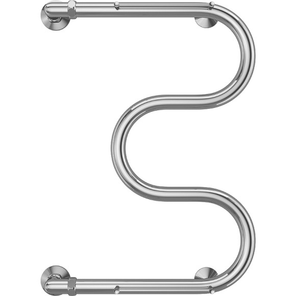 Водяной полотенцесушитель Terminus М-образный с/п (1) 600x400 4620768880377 с полкой Хром, боковое подключение, G 1" НР