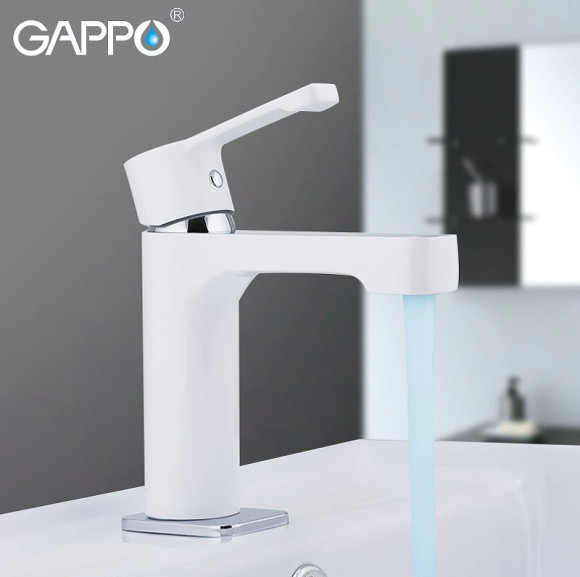 Смеситель для раковины Gappo G02-8 G1002-8 Белый Хром
