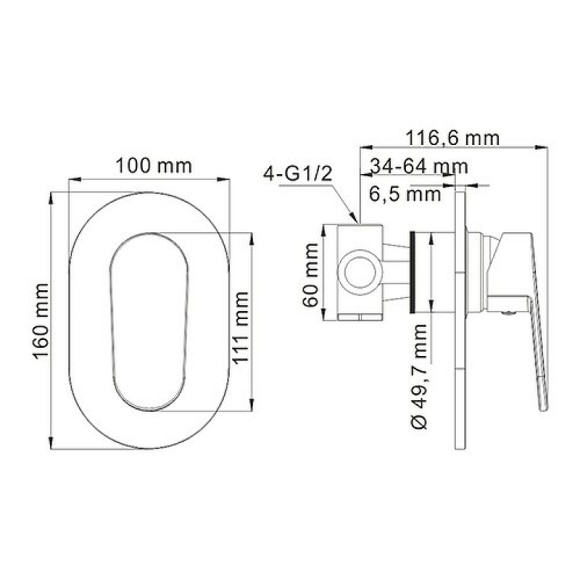 Гигиенический душ со смесителем WasserKRAFT A11056 Хром