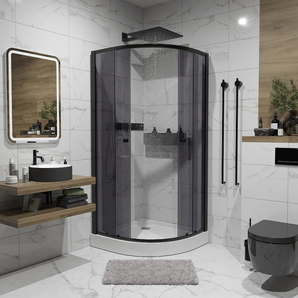 Душевой уголок Niagara Eco 80x80 NG-003-14T профиль Черный стекло тонированное Душевой уголок Niagara Eco 80x80 NG-003-14T профиль Черный стекло тонированное