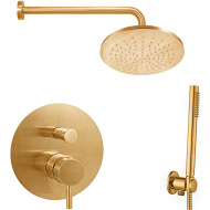 Душевая система Paffoni Light KITLIG015HGSP Золото медовое брашированное Душевая система Paffoni Light KITLIG015HGSP Золото медовое брашированное