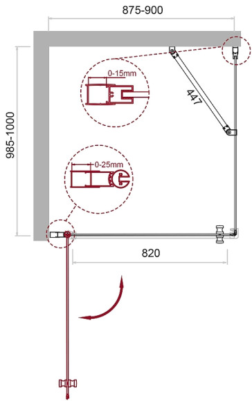 Душевой уголок BelBagno Etna 90х100 ETNA-AH-1-90/100-C-Cr профиль Хром стекло прозрачное