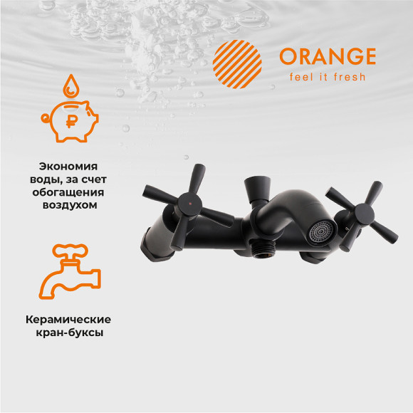 Смеситель для ванны Orange Mia M34-100B Черный матовый Смеситель для ванны Orange Mia M34-100B Черный матовый