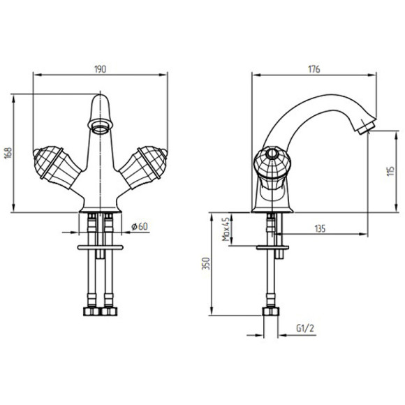 Смеситель для раковины Migliore Prestige Crystal 28006 Хром Смеситель для раковины Migliore Prestige Crystal 28006 Хром