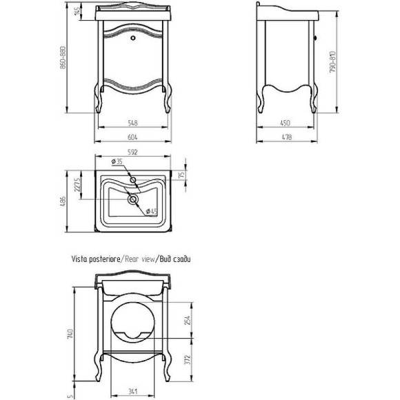 Тумба под раковину Migliore Impero 60 30871 Слоновая кость Тумба под раковину Migliore Impero 60 30871 Слоновая кость