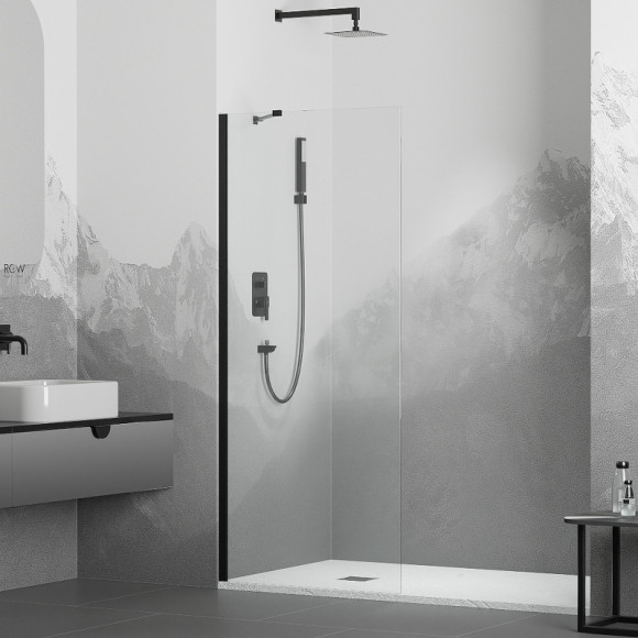 Душевая перегородка RGW Walk In WA-102B 90 351010209-14 профиль Черный стекло прозрачное Душевая перегородка RGW Walk In WA-102B 90 351010209-14 профиль Черный стекло прозрачное
