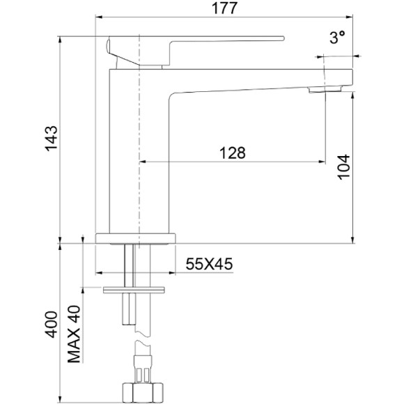 Смеситель для раковины Webert Pegaso PE830102740SSE Белый матовый