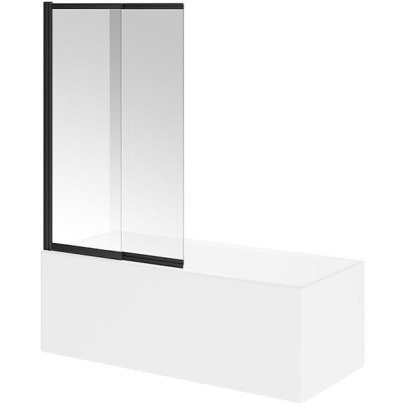 Шторка на ванну Kerama Marazzi Vetro 100 VE.100.BSD.BLK.M профиль Черный матовый стекло прозрачное