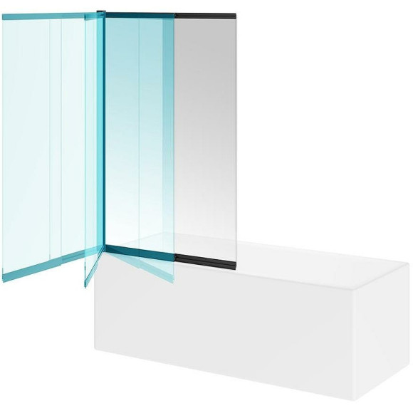 Шторка на ванну Kerama Marazzi Vetro 100 VE.100.BSD.BLK.M профиль Черный матовый стекло прозрачное