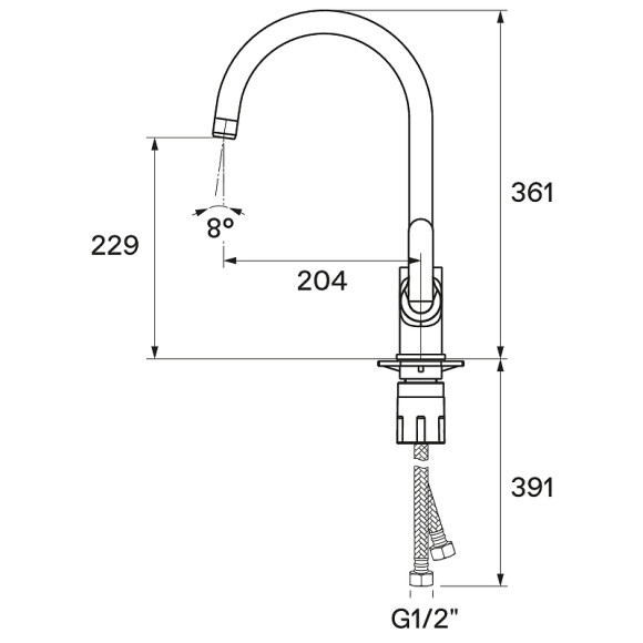 Смеситель для кухни Santek Линдос WH5A41008C001 Хром