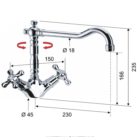 Смеситель для кухни Remer Liberty 43LIA Хром Смеситель для кухни Remer Liberty 43LIA Хром
