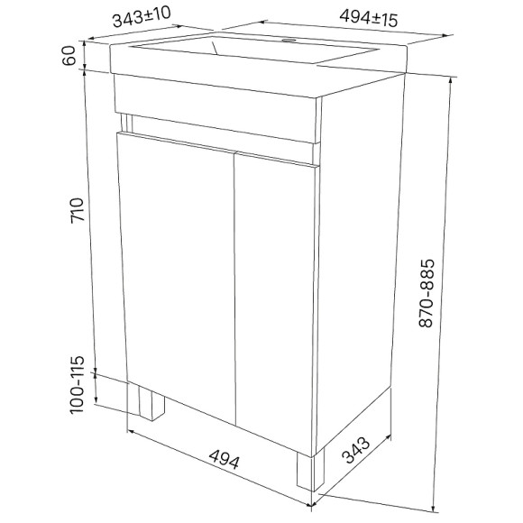 Тумба с раковиной Iddis Zodiac 50 ZOD5ADFi95K Белая матовая  Дерево