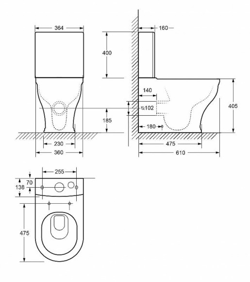 Унитаз компакт Cezares Giubileo CZR-165-CPR без бачка и сиденья Унитаз компакт Cezares Giubileo CZR-165-CPR без бачка и сиденья