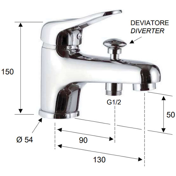 Смеситель на борт ванны Remer Kiss K04 Хром Смеситель на борт ванны Remer Kiss K04 Хром