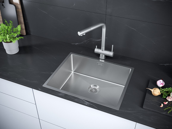 Кухонная мойка Paulmark Next 54 Uni PM215444-BS Брашированная сталь Кухонная мойка Paulmark Next 54 Uni PM215444-BS Брашированная сталь