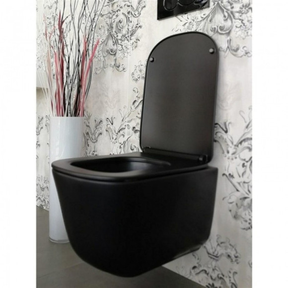Унитаз Kerasan Tribeca 511431 подвесной Черный матовый без сиденья Унитаз Kerasan Tribeca 511431 подвесной Черный матовый без сиденья