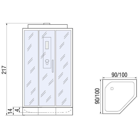 Душевая кабина River Penta 90x90 10000003116 с поддоном Душевая кабина River Penta 90x90 10000003116 с поддоном