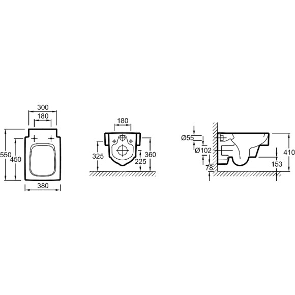Унитаз Jacob Delafon Terrace EDA102-00 подвесной без сиденья Унитаз Jacob Delafon Terrace EDA102-00 подвесной без сиденья