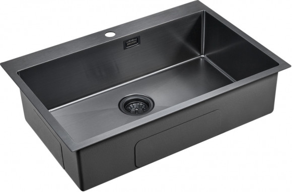 Кухонная мойка Paulmark Velten 75 PM807551-GM Вороненая сталь Кухонная мойка Paulmark Velten 75 PM807551-GM Вороненая сталь