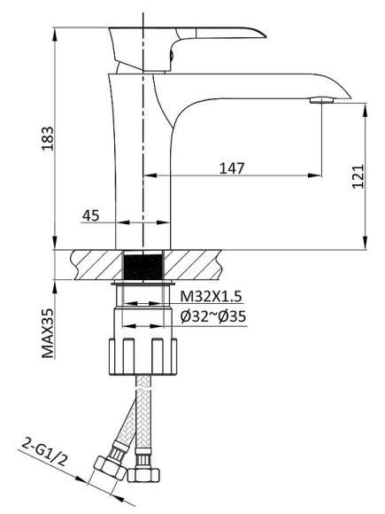Смеситель для раковины Vincea Esse VBF-1E1MB Черный матовый Смеситель для раковины Vincea Esse VBF-1E1MB Черный матовый