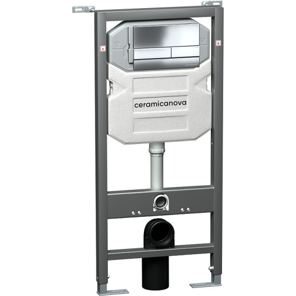 Комплект унитаза с инсталляцией Ceramicanova Metropol CN4002_1002CH_1000 с сиденьем Микролифт и клавишей смыва Хром глянцевый Комплект унитаза с инсталляцией Ceramicanova Metropol CN4002_1002CH_1000 с сиденьем Микролифт и клавишей смыва Хром глянцевый