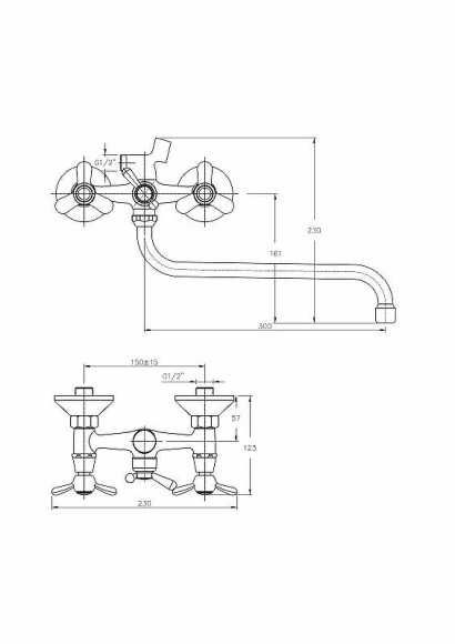 Смеситель для ванны Haiba HB2212 универсальный Хром Смеситель для ванны Haiba HB2212 универсальный Хром