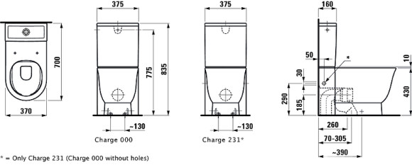 Унитаз компакт Laufen New Classic 8.2485.8.000.000.1 без бачка и сиденья