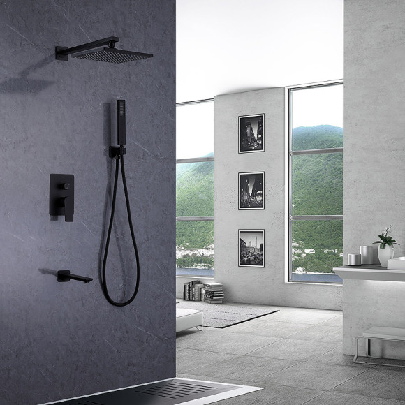 Душевая система Abber Weiss Insel AF8017B Черная матовая Душевая система Abber Weiss Insel AF8017B Черная матовая