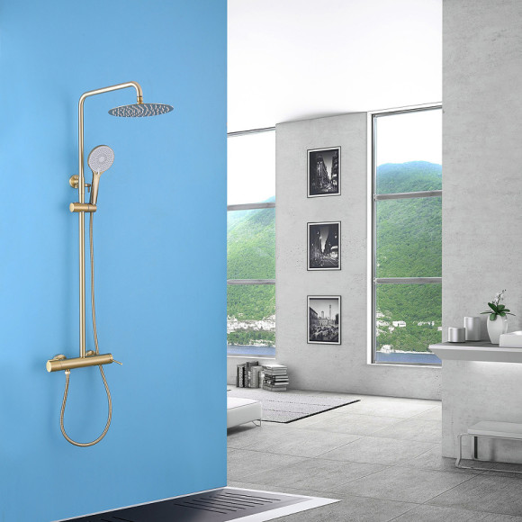 Душевая система Abber Emotion AF8816G Золото матовое