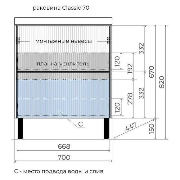 Тумба под раковину Style Line Стокгольм 70 ЛС-00002334 Белый рифленый софт Тумба под раковину Style Line Стокгольм 70 ЛС-00002334 Белый рифленый софт