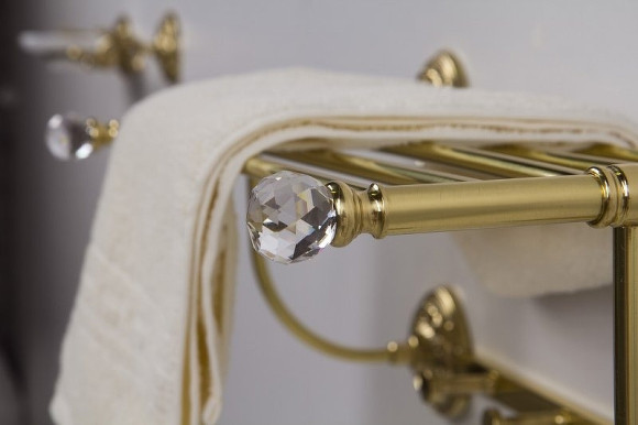 Полка для полотенец Art&Max Barocco Crystal AM-2032-Br-C Бронза