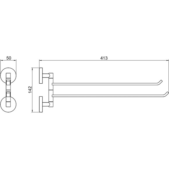 Полотенцедержатель Aquatek Бетта AQ4613MB двойной поворотный Черный матовый