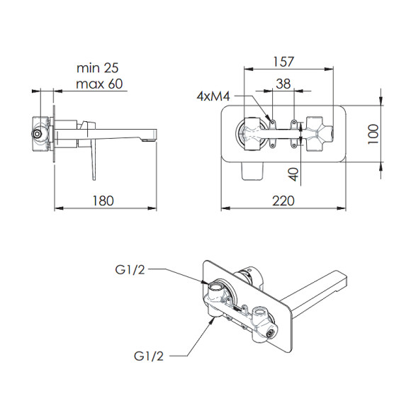 Смеситель для раковины Remer Dream D15 Хром Смеситель для раковины Remer Dream D15 Хром
