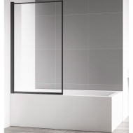 Шторка на ванну AQUAme 80 L AQM2859-L профиль Черный матовый стекло прозрачное