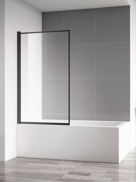 Шторка на ванну AQUAme 80 L AQM2859-L профиль Черный матовый стекло прозрачное Шторка на ванну AQUAme 80 L AQM2859-L профиль Черный матовый стекло прозрачное