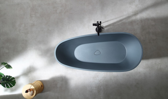 Ванна из искусственного камня Abber Dortmund 170x75 AM9911G Серая без гидромассажа Ванна из искусственного камня Abber Dortmund 170x75 AM9911G Серая без гидромассажа