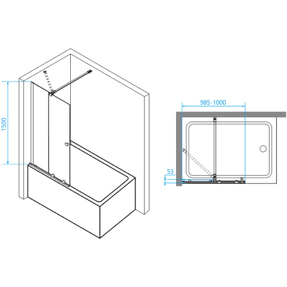 Шторка на ванну RGW Screens SC-46 100х150 06114610-11 профиль Хром стекло прозрачное Шторка на ванну RGW Screens SC-46 100х150 06114610-11 профиль Хром стекло прозрачное