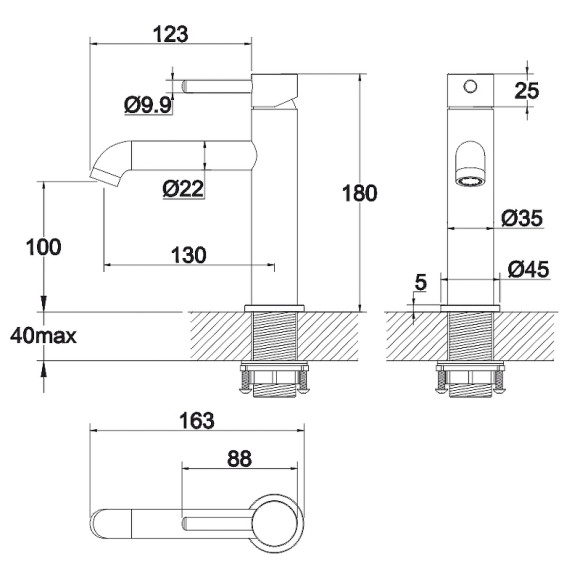 Смеситель для раковины Whitecross Y brushed nickel Y1211NIB Брашированный никель Смеситель для раковины Whitecross Y brushed nickel Y1211NIB Брашированный никель