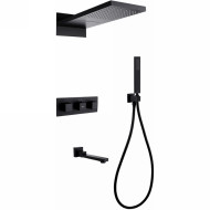 Душевая система Abber Daheim AF8253B с термостатом Черная матовая