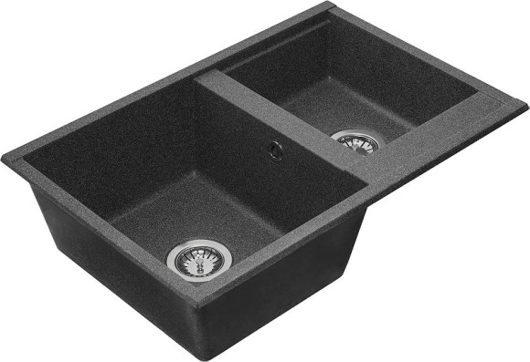 Кухонная мойка Aquaton Делия 78 DBL 2 1A723132DE210 Графит Кухонная мойка Aquaton Делия 78 DBL 2 1A723132DE210 Графит