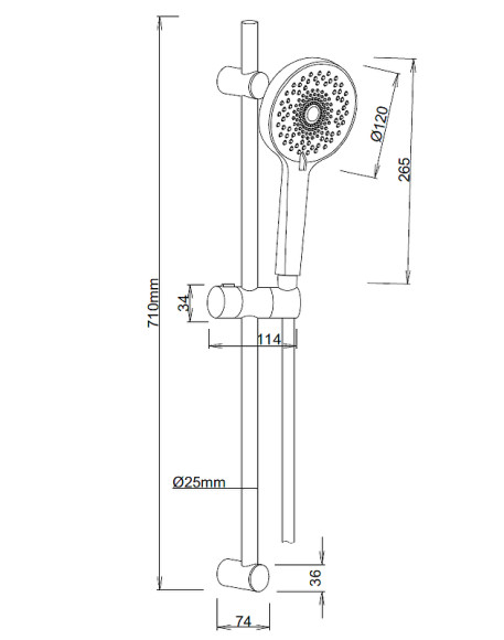 Душевой гарнитур ESKO SSS712 Хром