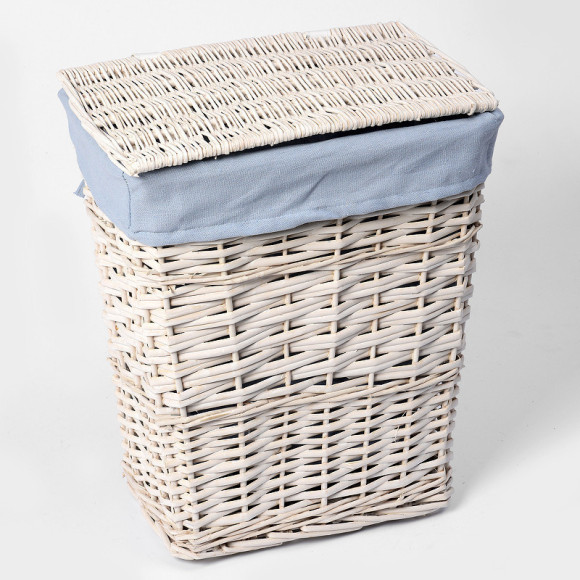 Корзина для белья WasserKRAFT Lippe WB-450-L с крышкой Белая Корзина для белья WasserKRAFT Lippe WB-450-L с крышкой Белая