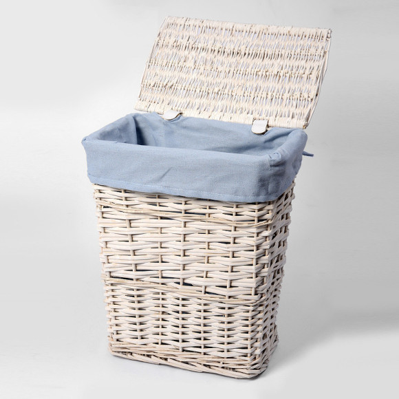 Корзина для белья WasserKRAFT Lippe WB-450-L с крышкой Белая Корзина для белья WasserKRAFT Lippe WB-450-L с крышкой Белая